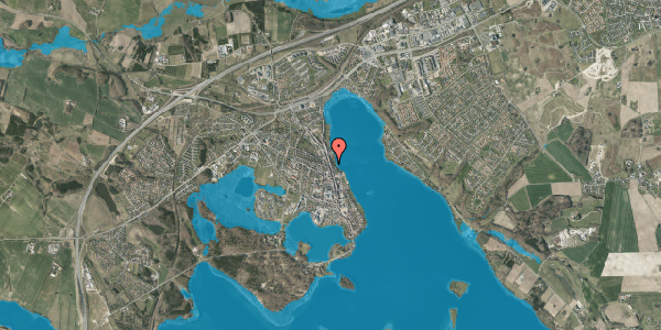 Oversvømmelsesrisiko fra vandløb på Adelgade 114A, 8660 Skanderborg