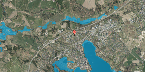 Oversvømmelsesrisiko fra vandløb på Augustas Vænge 13B, 8660 Skanderborg