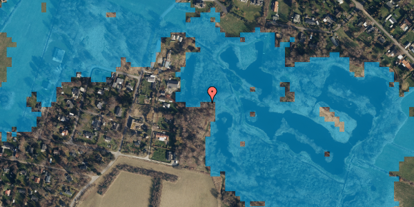 Oversvømmelsesrisiko fra vandløb på Rosenvænget 14, 3210 Vejby