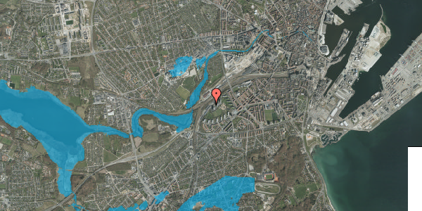 Oversvømmelsesrisiko fra vandløb på Augustenborggade 20, 8000 Aarhus C