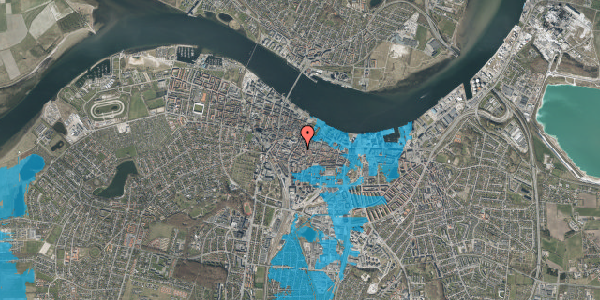 Oversvømmelsesrisiko fra vandløb på Skipper Clements Gade 1, 9000 Aalborg