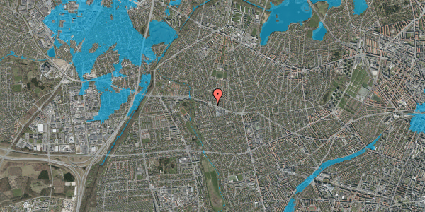 Oversvømmelsesrisiko fra vandløb på Slotsherrensvej 135, 2720 Vanløse