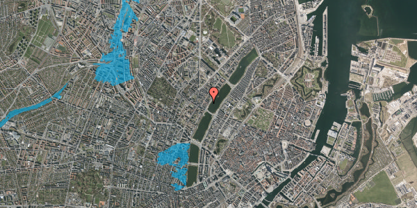 Oversvømmelsesrisiko fra vandløb på Sortedam Dossering 9, 2200 København N