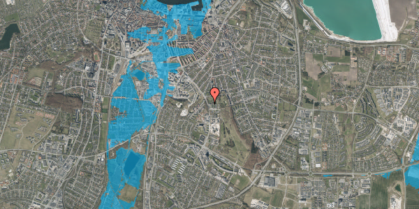 Oversvømmelsesrisiko fra vandløb på Borgmester Jørgensens Vej 1A, 9000 Aalborg