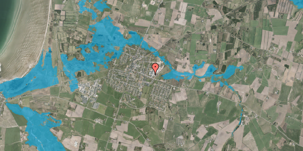 Oversvømmelsesrisiko fra vandløb på Sevelvej 51, 7830 Vinderup