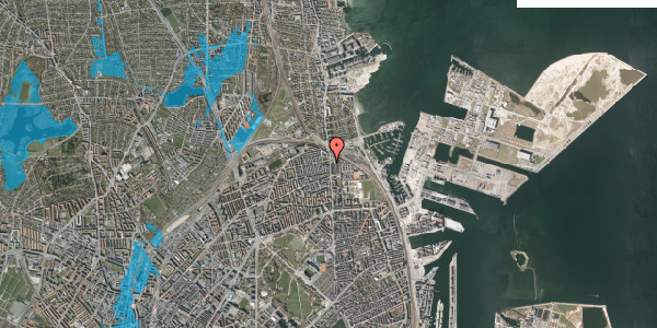 Oversvømmelsesrisiko fra vandløb på Østerbrogade 153, 1. , 2100 København Ø