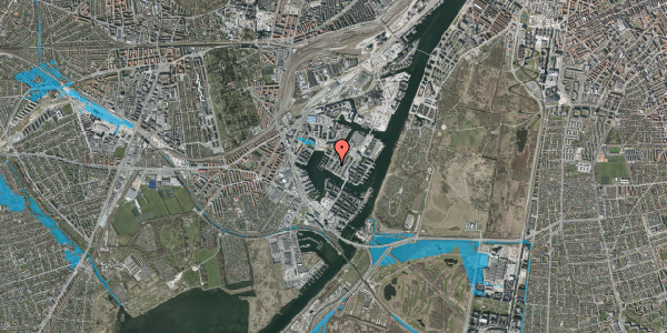 Oversvømmelsesrisiko fra vandløb på Teglholm Allé 13, 3. , 2450 København SV