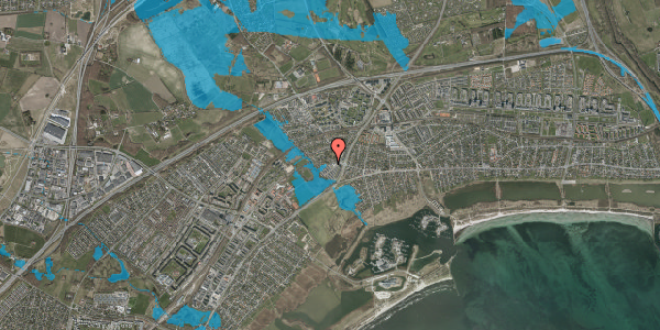 Oversvømmelsesrisiko fra vandløb på Strandhaven 14, 2665 Vallensbæk Strand