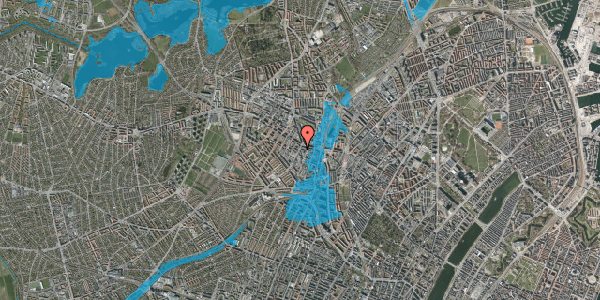 Oversvømmelsesrisiko fra vandløb på Vibevej 7, 2400 København NV