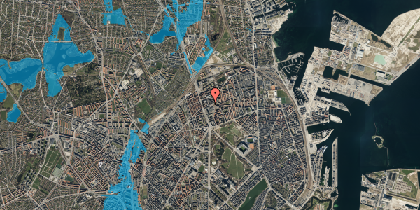 Oversvømmelsesrisiko fra vandløb på Sejrøgade 11, st. , 2100 København Ø
