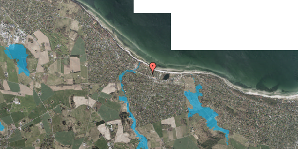 Oversvømmelsesrisiko fra vandløb på Strandhaven 1B, 3120 Dronningmølle