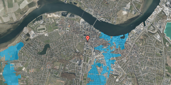 Oversvømmelsesrisiko fra vandløb på Kirkegårdsgade 10, 1. tv, 9000 Aalborg