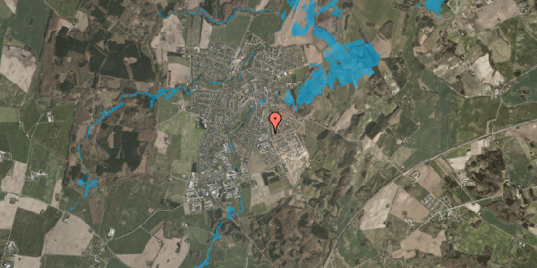 Oversvømmelsesrisiko fra vandløb på Eskerodvej 18, 8543 Hornslet