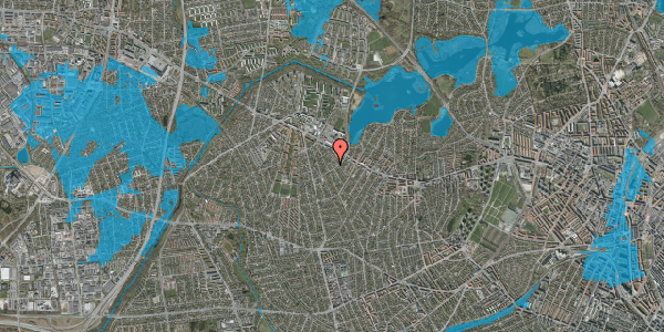 Oversvømmelsesrisiko fra vandløb på Kildebrøndevej 14, 2700 Brønshøj