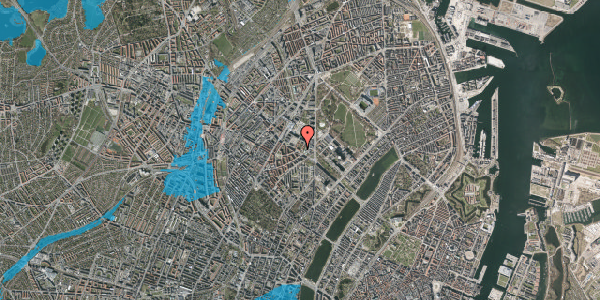 Oversvømmelsesrisiko fra vandløb på Ole Maaløes Vej 8, st. , 2200 København N