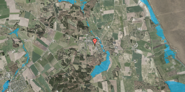 Oversvømmelsesrisiko fra vandløb på Vestre Skovvej 23, 9574 Bælum
