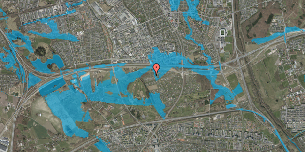 Oversvømmelsesrisiko fra vandløb på Kværulantstien 222, 2605 Brøndby