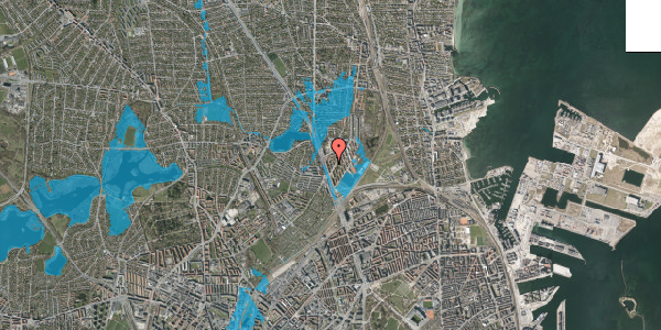 Oversvømmelsesrisiko fra vandløb på Ryparken 11, 1. 1, 2100 København Ø