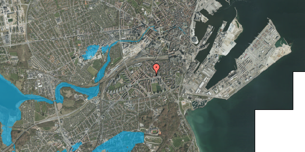 Oversvømmelsesrisiko fra vandløb på Kroghsgade 18, 8000 Aarhus C