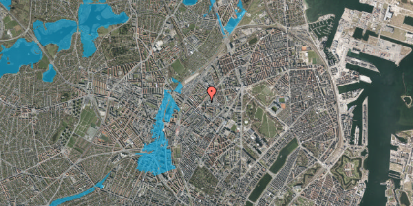 Oversvømmelsesrisiko fra vandløb på Hermodsgade 28, 2200 København N