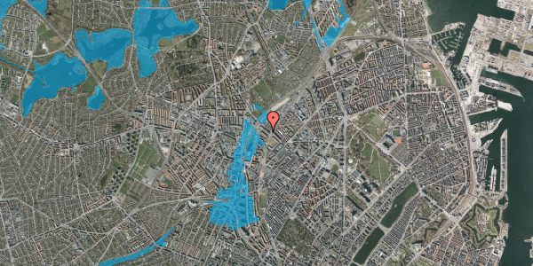 Oversvømmelsesrisiko fra vandløb på Tagensvej 129, 3. 42, 2200 København N