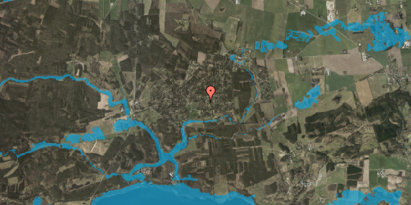 Oversvømmelsesrisiko fra vandløb på Skovbovej 17, 8400 Ebeltoft