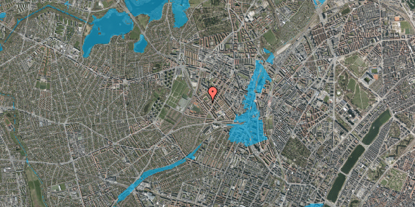 Oversvømmelsesrisiko fra vandløb på Vestergårdsvej 14, 1. 5, 2400 København NV