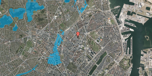 Oversvømmelsesrisiko fra vandløb på Titangade 16, 1. , 2200 København N