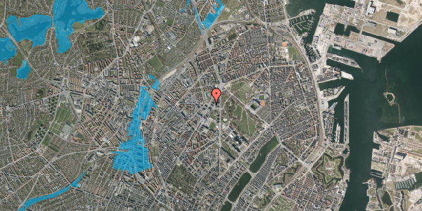 Oversvømmelsesrisiko fra vandløb på Universitetsparken 4, 2100 København Ø