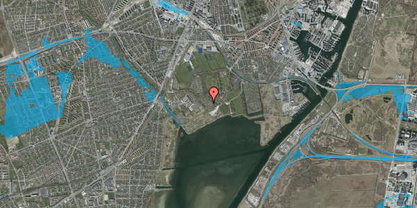 Oversvømmelsesrisiko fra vandløb på Hf. Bergmannshave 71, 2450 København SV