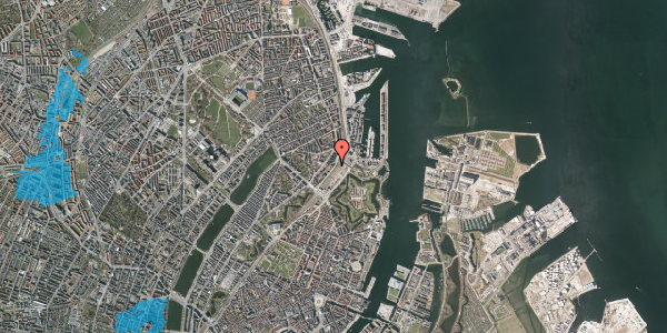 Oversvømmelsesrisiko fra vandløb på Østbanegade 17, 2100 København Ø