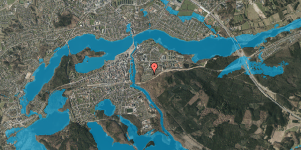 Oversvømmelsesrisiko fra vandløb på Frydensbjergvej 98, 8600 Silkeborg