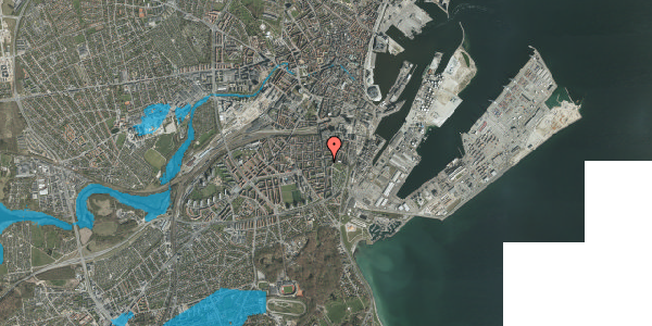 Oversvømmelsesrisiko fra vandløb på Skt. Pauls Kirkeplads 11, 2. , 8000 Aarhus C