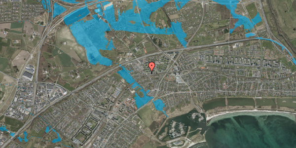 Oversvømmelsesrisiko fra vandløb på Vejlesvinget 2A, 2665 Vallensbæk Strand