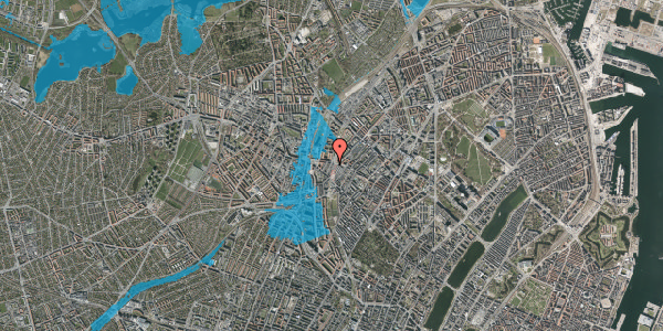 Oversvømmelsesrisiko fra vandløb på Heimdalsgade 18, st. tv, 2200 København N