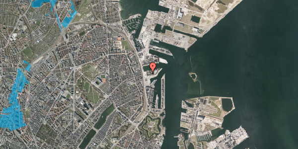 Oversvømmelsesrisiko fra vandløb på Marmorvej 17A, 1. th, 2100 København Ø