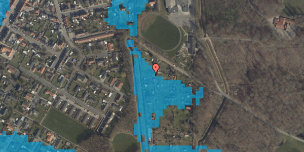 Oversvømmelsesrisiko fra vandløb på Fredskovsvænget 28, 5400 Bogense