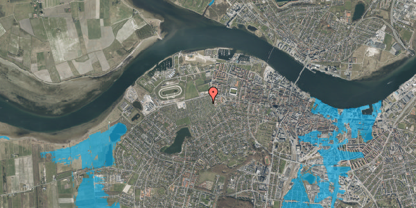 Oversvømmelsesrisiko fra vandløb på Bartholine Jørgensens Minde 37, 9000 Aalborg
