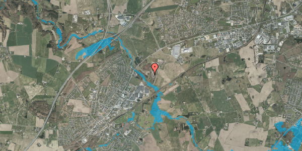 Oversvømmelsesrisiko fra vandløb på Beringvej 45, 8361 Hasselager
