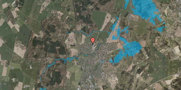 Oversvømmelsesrisiko fra vandløb på Hybenvej 12, 8543 Hornslet