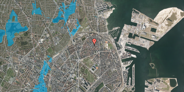 Oversvømmelsesrisiko fra vandløb på Masnedøgade 30, st. tv, 2100 København Ø