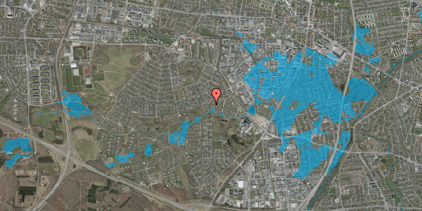 Oversvømmelsesrisiko fra vandløb på Valkyriensvej 7, 2740 Skovlunde