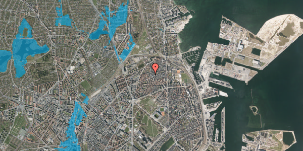 Oversvømmelsesrisiko fra vandløb på Drejøgade 38, 3. tv, 2100 København Ø