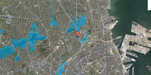 Oversvømmelsesrisiko fra vandløb på Emdrupvej 24, 1. 16, 2100 København Ø