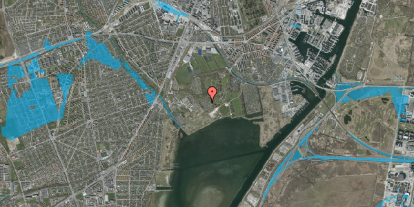 Oversvømmelsesrisiko fra vandløb på Hf. Bergmannshave 68, 2450 København SV