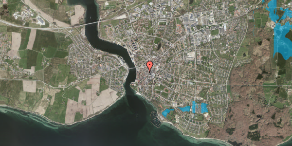 Oversvømmelsesrisiko fra vandløb på Perlegade 9, 6400 Sønderborg