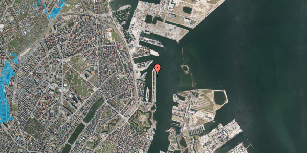 Oversvømmelsesrisiko fra vandløb på Langelinie Allé 45, 2100 København Ø