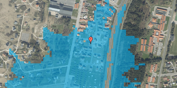 Oversvømmelsesrisiko fra vandløb på Josefines Have 8, 9480 Løkken