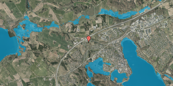 Oversvømmelsesrisiko fra vandløb på Salatvej 18, 8660 Skanderborg