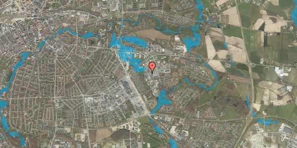 Oversvømmelsesrisiko fra vandløb på Peder Skrams Vej 10, 5220 Odense SØ